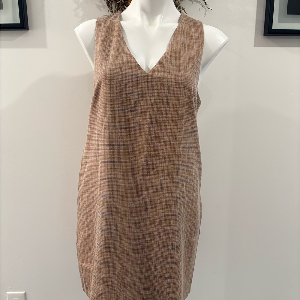 Pinch Tan Peach V-Neck Mini Dress